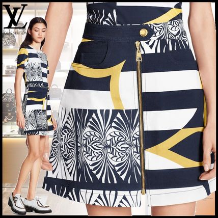 Louis Vuitton 2020 SS Pencil Skirts Short Monogram Cotton Mini Skirts 1A7SYT 1A7SYS 1A7SYR 1A7SYQ 1A7SYP 1A7SYO 