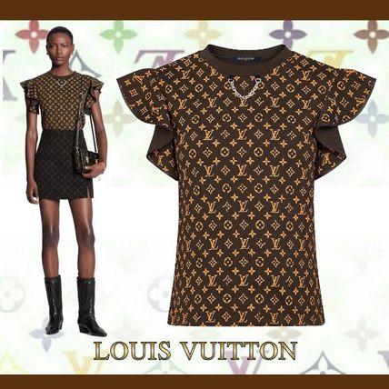 Louis Vuitton 2020 21AW Short Monogram U Neck Cotton Short Sleeves Logo T Shirts 1A84A9 1A84A8 1A84A7 1A84A6 1A84A5 