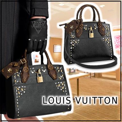 Louis Vuitton CITY STEAMER MINI black handbags M55752 