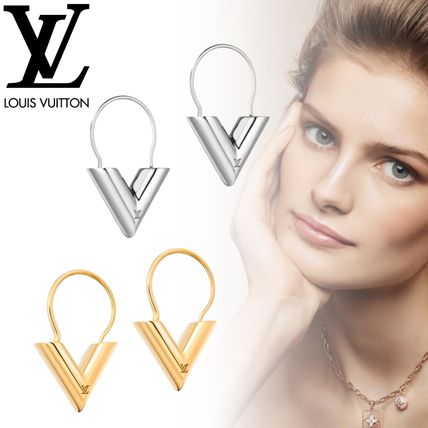 Louis Vuitton V Essential V Hoop Earrings M63199 M61088 