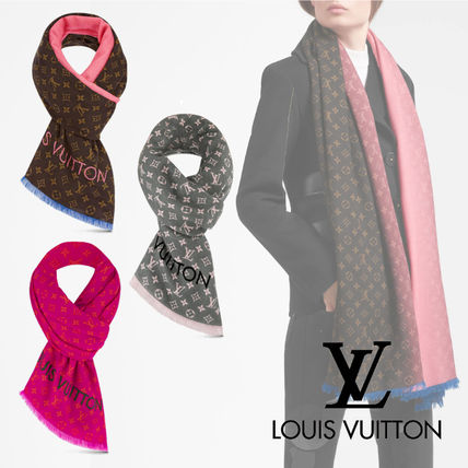Louis Vuitton Monogram Logo Knit &amp; Fur Scarves M76071 M73667 M78716 