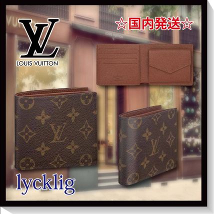 Louis Vuitton MONOGRAM Monogram Leather Folding Wallet Logo Folding Wallets M62545 M62288 