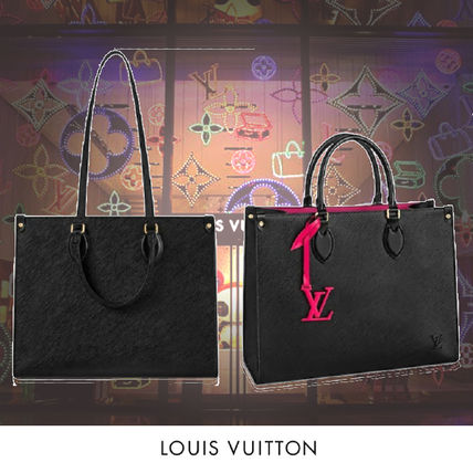 Louis Vuitton EPI 2020 SS Calfskin Blended Fabrics A4 2WAY Elegant Style Logo Totes 