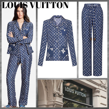 Louis Vuitton 2020 21AW Monogram Casual Style Silk Long Sleeves Medium Co ord Logo 