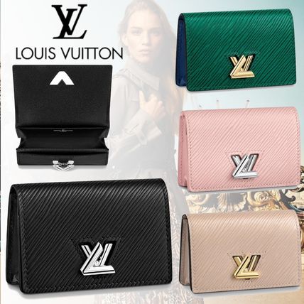 Louis Vuitton TWIST 2019 20AW Plain Leather Folding Wallet Small Wallet Logo 