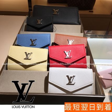 Louis Vuitton LOCKME 2019 20AW Calfskin Plain Small Wallet Logo Folding Wallets M67858 M67859 M67860 M68482 M67862 M68481 M67861 M63921 M68483 