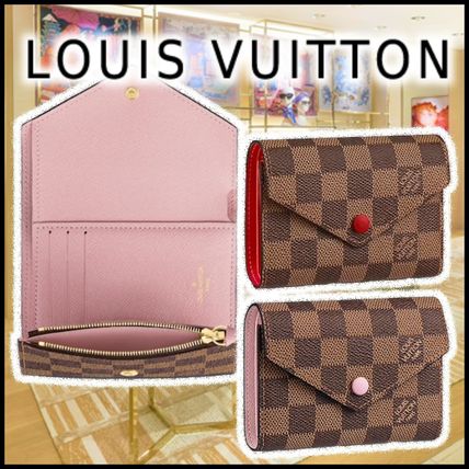 Louis Vuitton VICTORINE WALLET rose ballerina rouge folding wallets N41659 N61700 