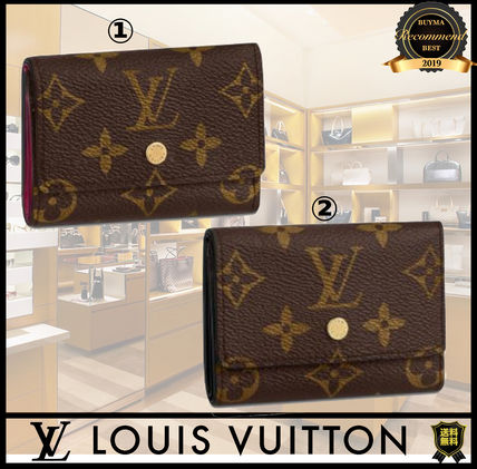 Louis Vuitton MONOGRAM Flower Patterns Monogram Unisex Leather Folding Wallet 