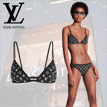 Louis Vuitton Blurry Monogram Bikini Top With Jewel Straps 1A614Q 