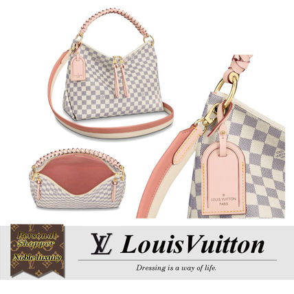 Louis Vuitton DAMIER AZUR 2020 SS Canvas Blended Fabrics 3WAY Bi color Leather Office Style 