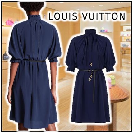 Louis Vuitton 2020 21AW Belted Dress With Puffy Sleeves 1A63GR 