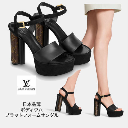 Louis Vuitton MONOGRAM 2020 SS Monogram Open Toe Casual Style Block Heels Party Style 