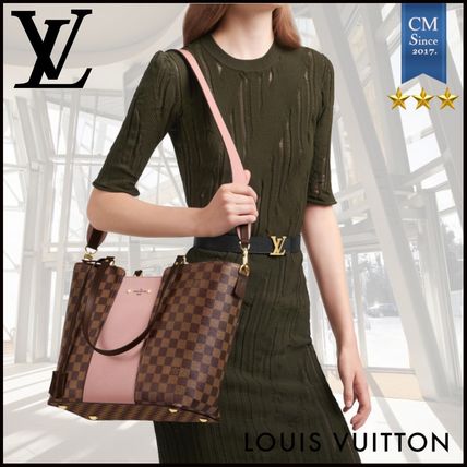 Louis Vuitton DAMIER 2020 SS Canvas 2WAY Leather Crossbody Logo Totes 