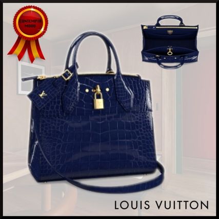 Louis Vuitton CITY STEAMER 2020 SS Casual Style Crocodile Blended Fabrics A4 3WAY 