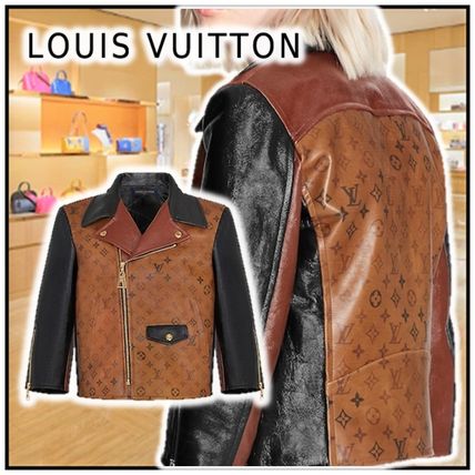 Louis Vuitton 2020 21AW 2020 21 AW TATOO MONOGRAM CROPPED LEATHER BIKER JACKET brown 1A82K0 
