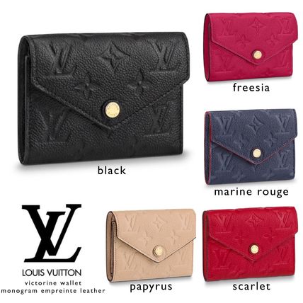 Louis Vuitton PORTEFEUILLE VICTORINE Plain Leather Folding Wallet Folding Wallets 