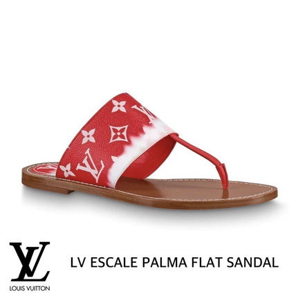 Louis Vuitton MONOGRAM Monogram Open Toe Casual Style Street Style Leather Logo 