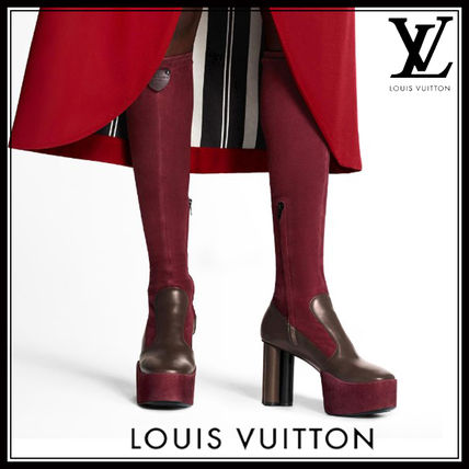 Louis Vuitton MONOGRAM 2020 21AW Monogram Casual Style Suede Plain Block Heels Office Style 1A7TTK 