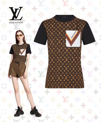 Louis Vuitton Crew Neck Monogram Street Style Plain Cotton Medium 1A848K 