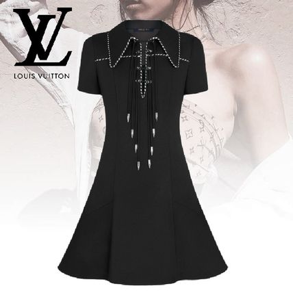Louis Vuitton 2020 21AW Short Wool Silk Plain Short Sleeves Dresses 1A7SJ4 