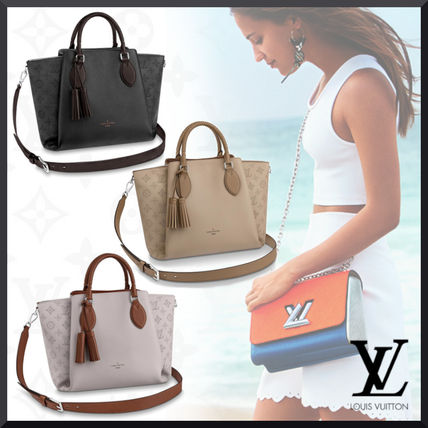 Louis Vuitton MAHINA 2018 19AW Monogram Casual Style Calfskin Tassel 3WAY Bi color Plain M55553 M55031 M55029 