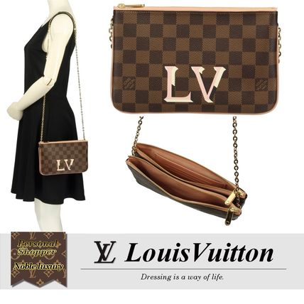 Louis Vuitton DAMIER 2019 20AW Double Zip Pochette N60254 