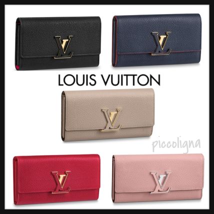 Louis Vuitton CAPUCINES 2019 20AW Plain Logo Long Wallets 
