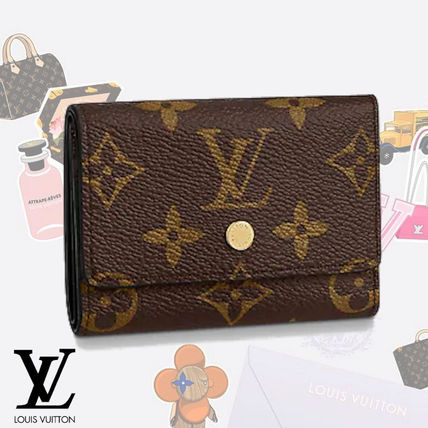 Louis Vuitton MONOGRAM Monogram Unisex Leather Logo Folding Wallets M68703 M68704 