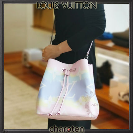 Louis Vuitton NEONOE 2020 SS Monogram Casual Style Unisex Calfskin Canvas Tassel Tie dye 