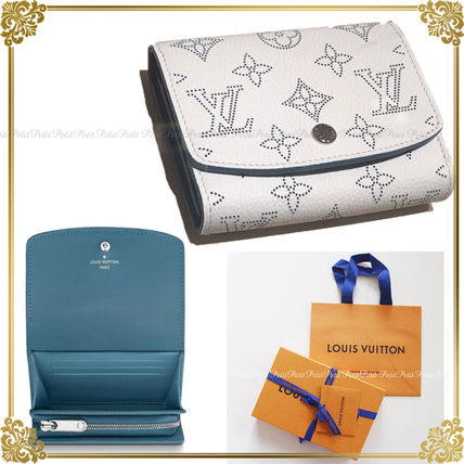 Louis Vuitton MAHINA Plain Leather Small Wallet Folding Wallets M69033 M67499 M67498 