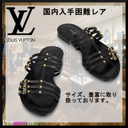 Louis Vuitton Rubber Sole Casual Style Plain Leather Elegant Style Mules 1A86K0
