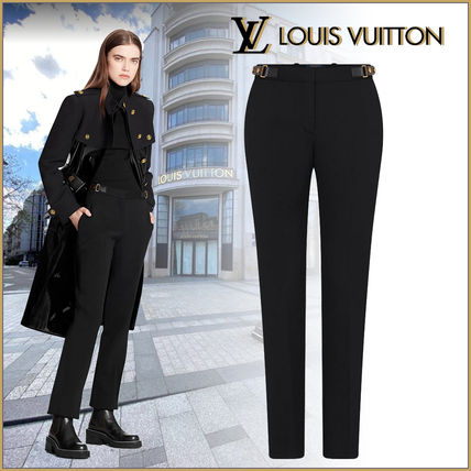 Louis Vuitton 2020 21AW Slim Trousers In Black Stretch Wool 1A82IU 