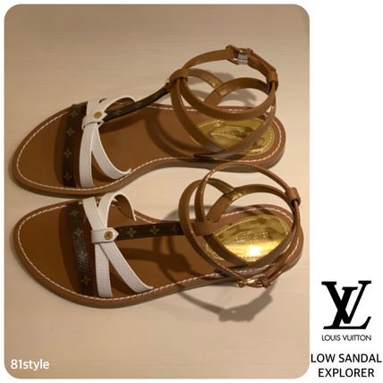 Louis Vuitton MONOGRAM Monogram Open Toe Casual Style Plain Leather Party Style 