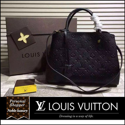 Louis Vuitton MONTAIGNE 2020 SS Monogram 2WAY Plain Leather Elegant Style Crossbody Handbags 