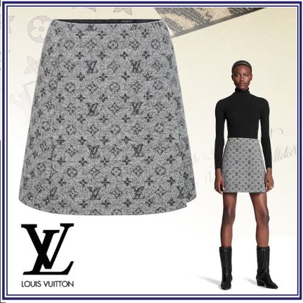 Louis Vuitton 2020 21AW Short Monogram Wool Logo Mini Skirts 