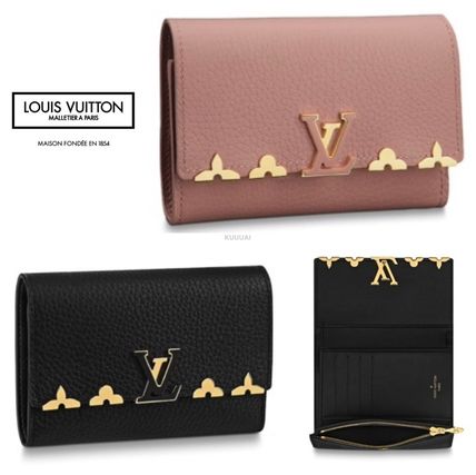 Louis Vuitton 2019 20AW Blended Fabrics Plain Leather Small Wallet Logo 