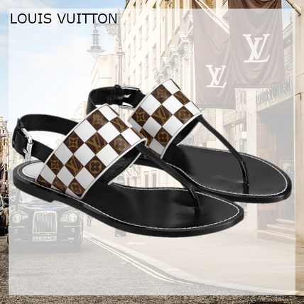 Louis Vuitton DAMIER 2020 SS Matchmake Flat Thong Sandal 1A67CA 