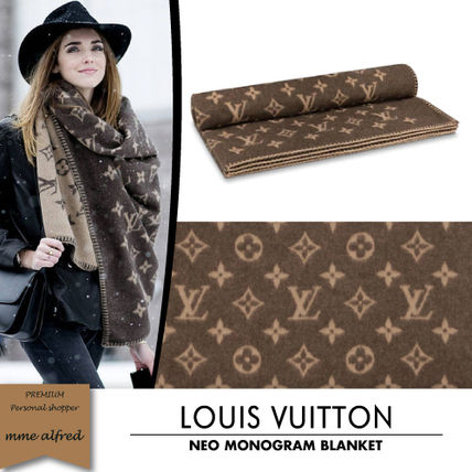 Louis Vuitton MONOGRAM Monogram Casual Style Unisex Wool Cashmere Fringes 