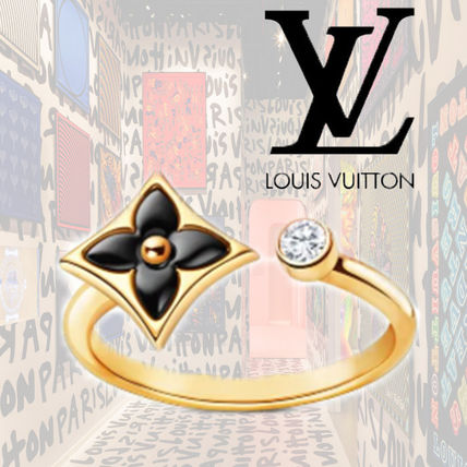 Louis Vuitton 2020 21AW Color Blossom Mini Star Ring Yellow Gold Onyx And Diamond Q9N91A 
