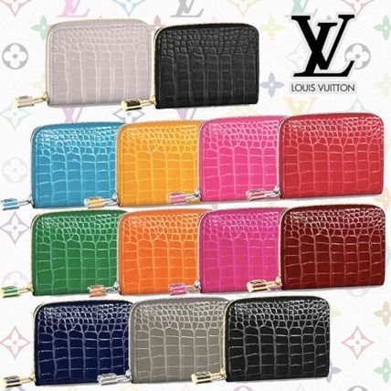 Louis Vuitton Unisex Crocodile Leather Long Wallet Logo Coin Cases N94321