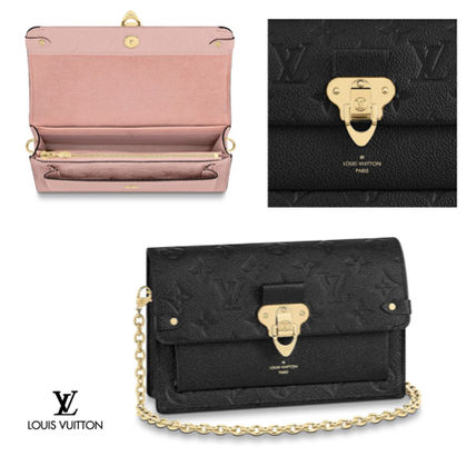 Louis Vuitton MONOGRAM EMPREINTE 2019 20AW Monogram Blended Fabrics Chain Leather Chain Wallet Logo M67841 M67839 