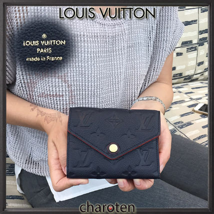Louis Vuitton MONOGRAM EMPREINTE 2017 18AW Monogram Unisex Calfskin Plain Folding Wallet 