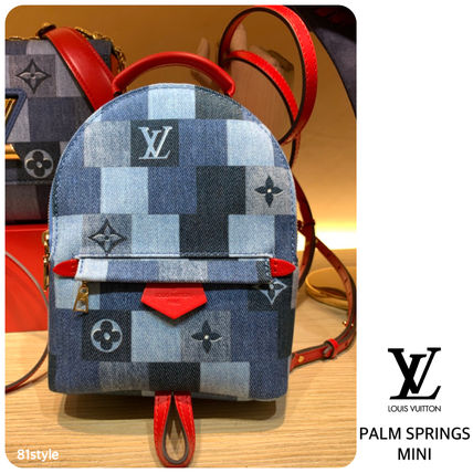 Louis Vuitton Monogram Casual Style Denim Logo Backpacks 