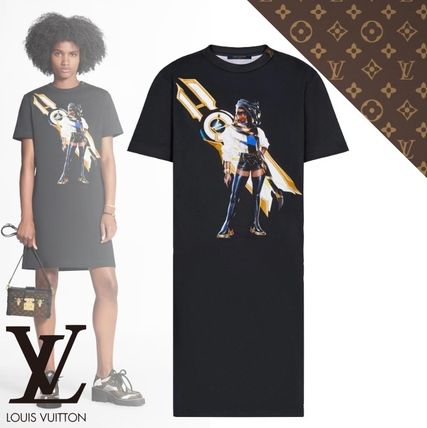 Louis Vuitton 2020 SS Lvxlol Embroidered T Shirt Dress 1A7SUA 