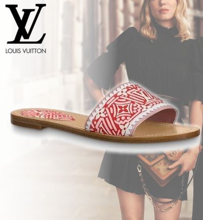 Louis Vuitton 2020 21AW Flower Patterns Monogram Open Toe Casual Style Bi color 1A85CU 