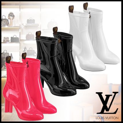 Louis Vuitton 2020 SS Monogram Rubber Sole Plain Block Heels Logo Rain Boots Boots 1A66WS 1A66W8 1A66WD 