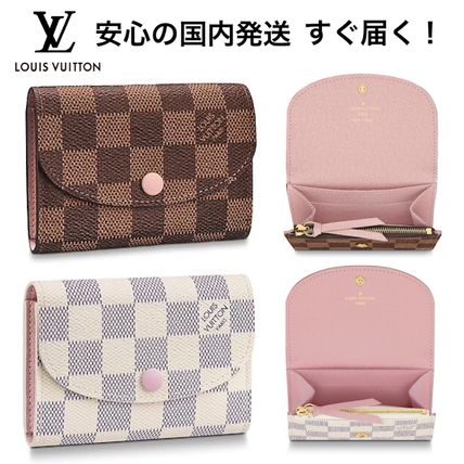Louis Vuitton DAMIER Leather Folding Wallet Long Wallet Small Wallet Logo 