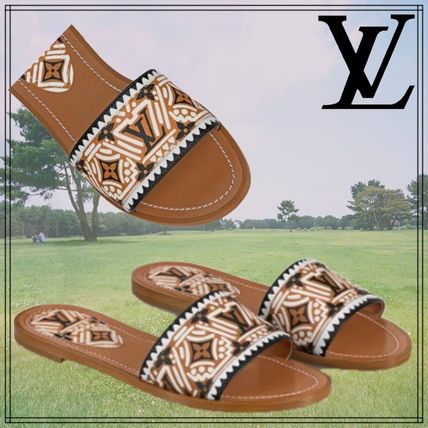 Louis Vuitton MONOGRAM Monogram Open Toe Casual Style Street Style Leather Logo 1A85BO 