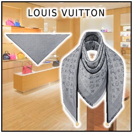 Louis Vuitton 2020 21AW Denim Monogram Triangle Shawl M76460 