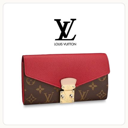 Louis Vuitton PALLAS Monogram Canvas Leather Logo Long Wallets M58414 